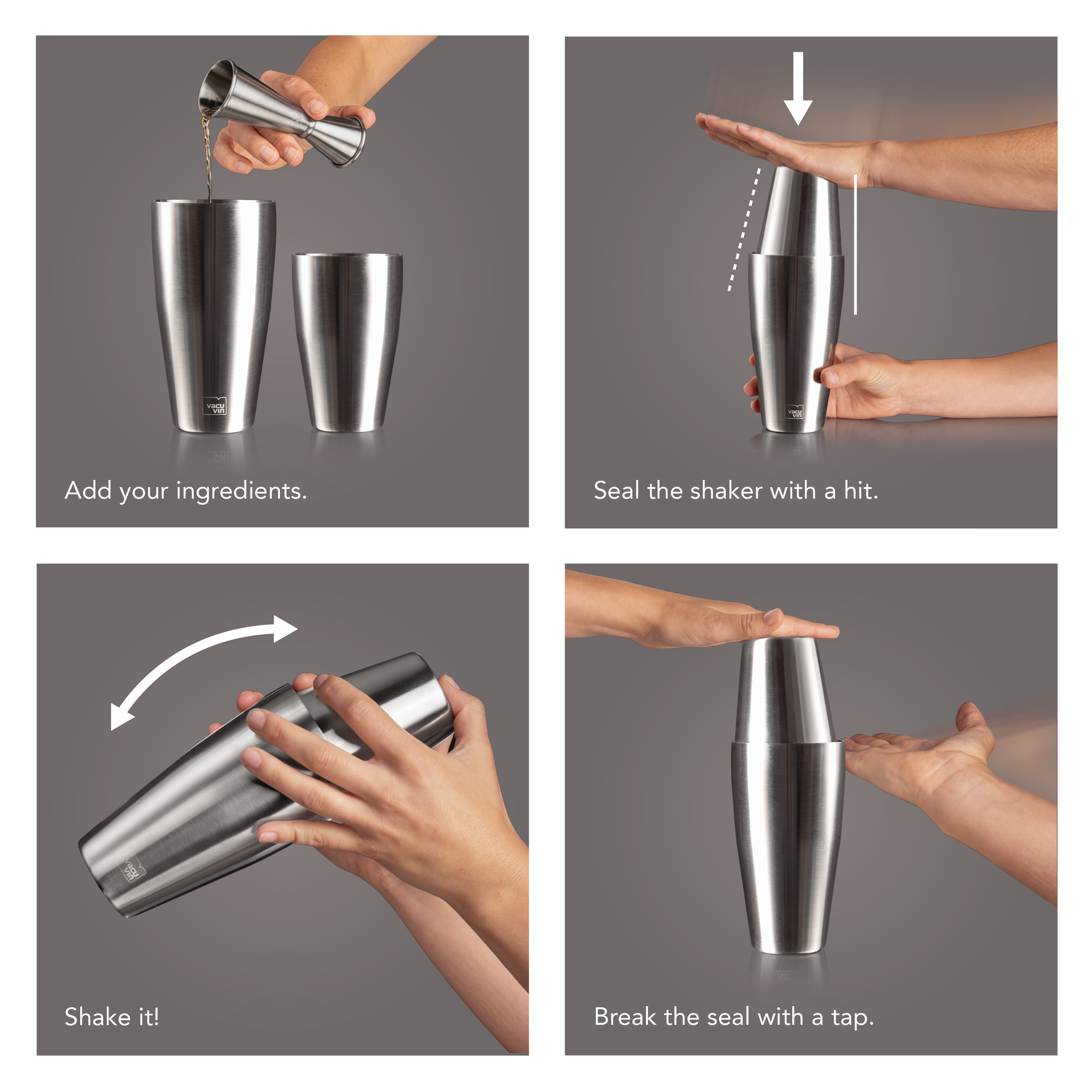 Vacu Vin Tin on Tin Cocktail Shaker