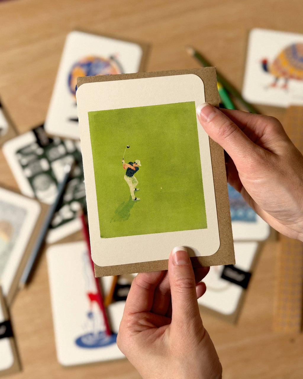 Swatch Golfer Greetings Card