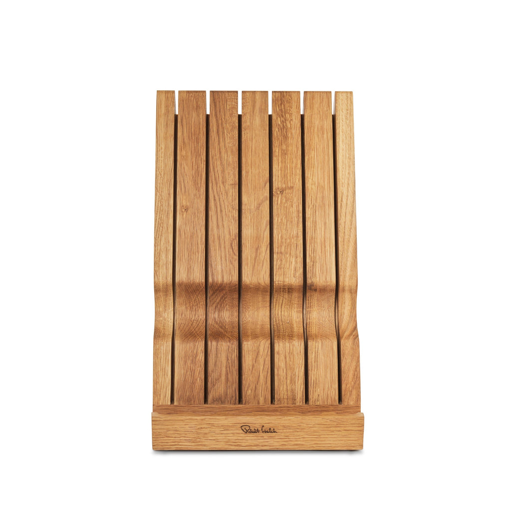 Angle Oak Knife Block in Plain White Box
