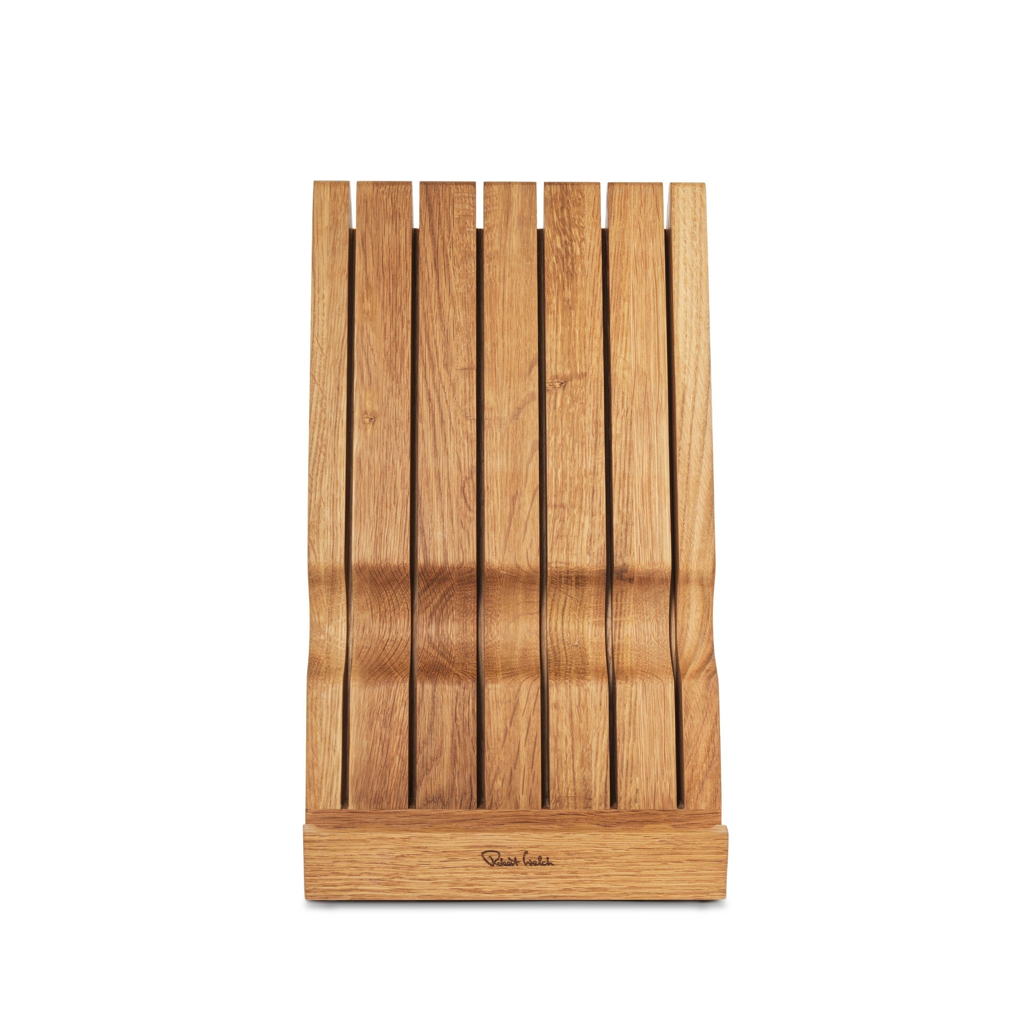Angle Oak Knife Block in Plain White Box