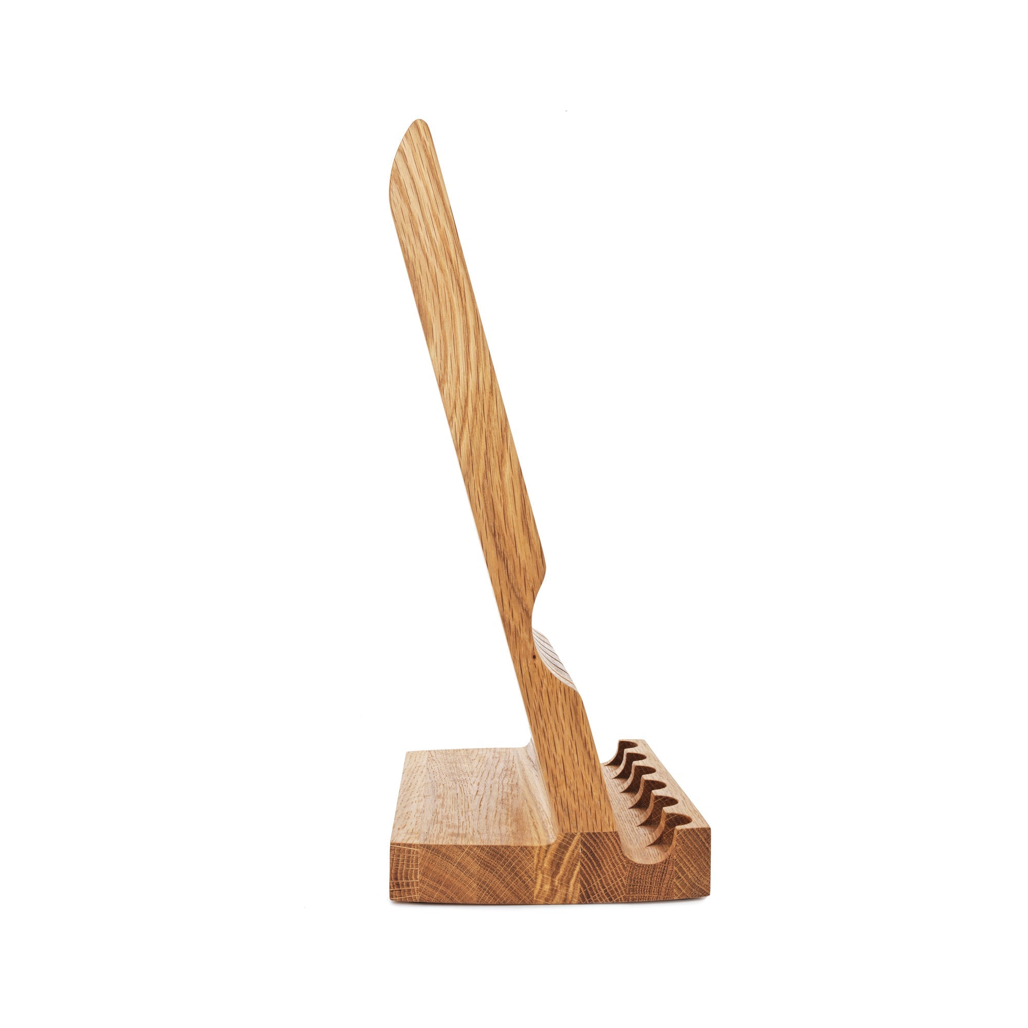 Angle Oak Knife Block in Plain White Box