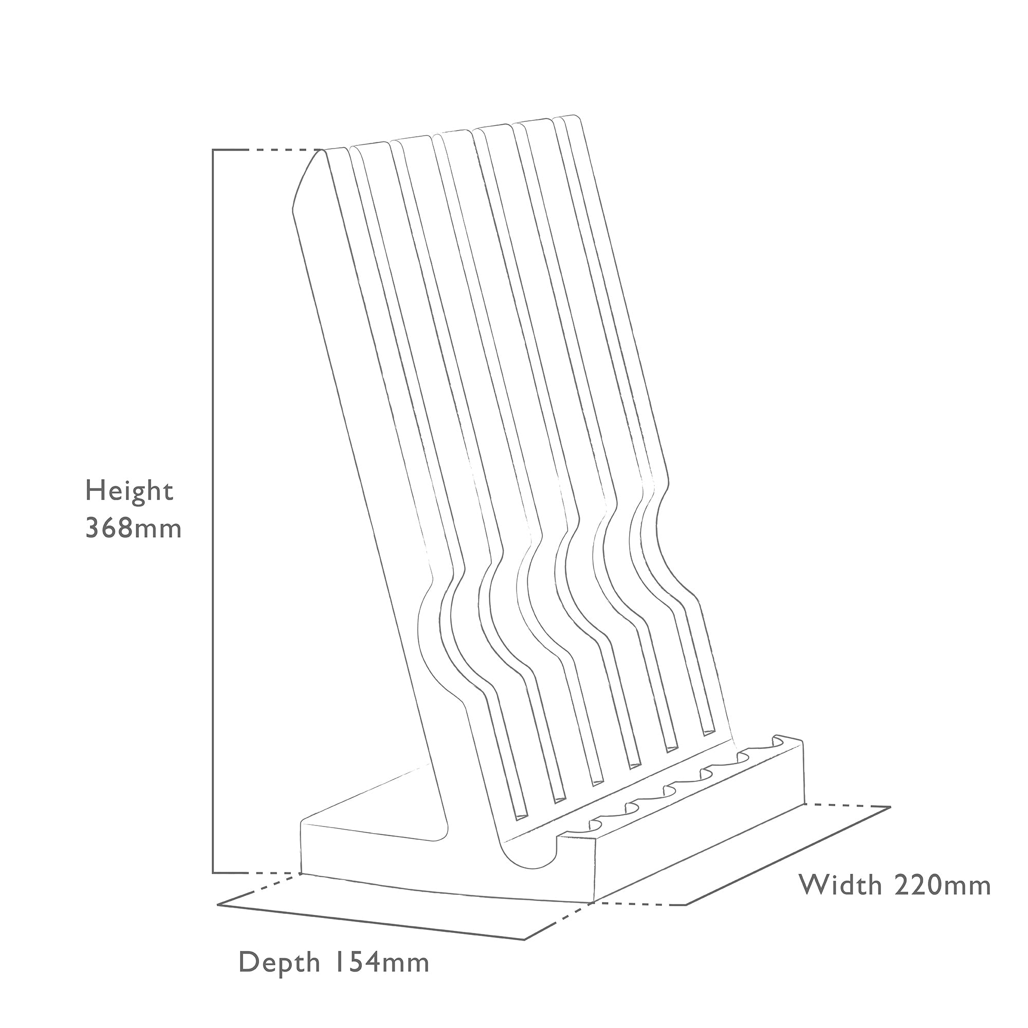 Professional Angle Oak Knife Block Set