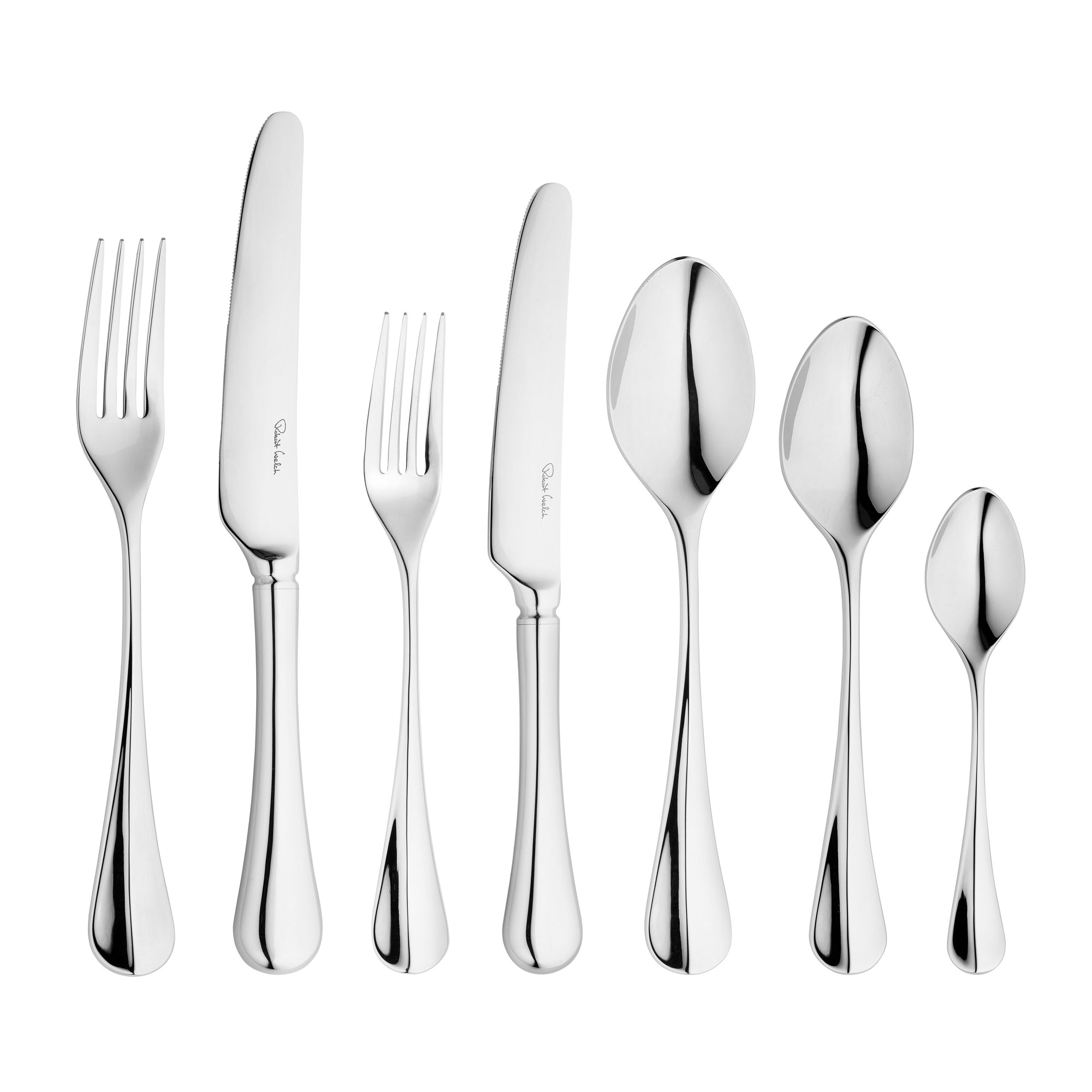 Baguette Bright Cutlery Set, 84 Piece for 12 People