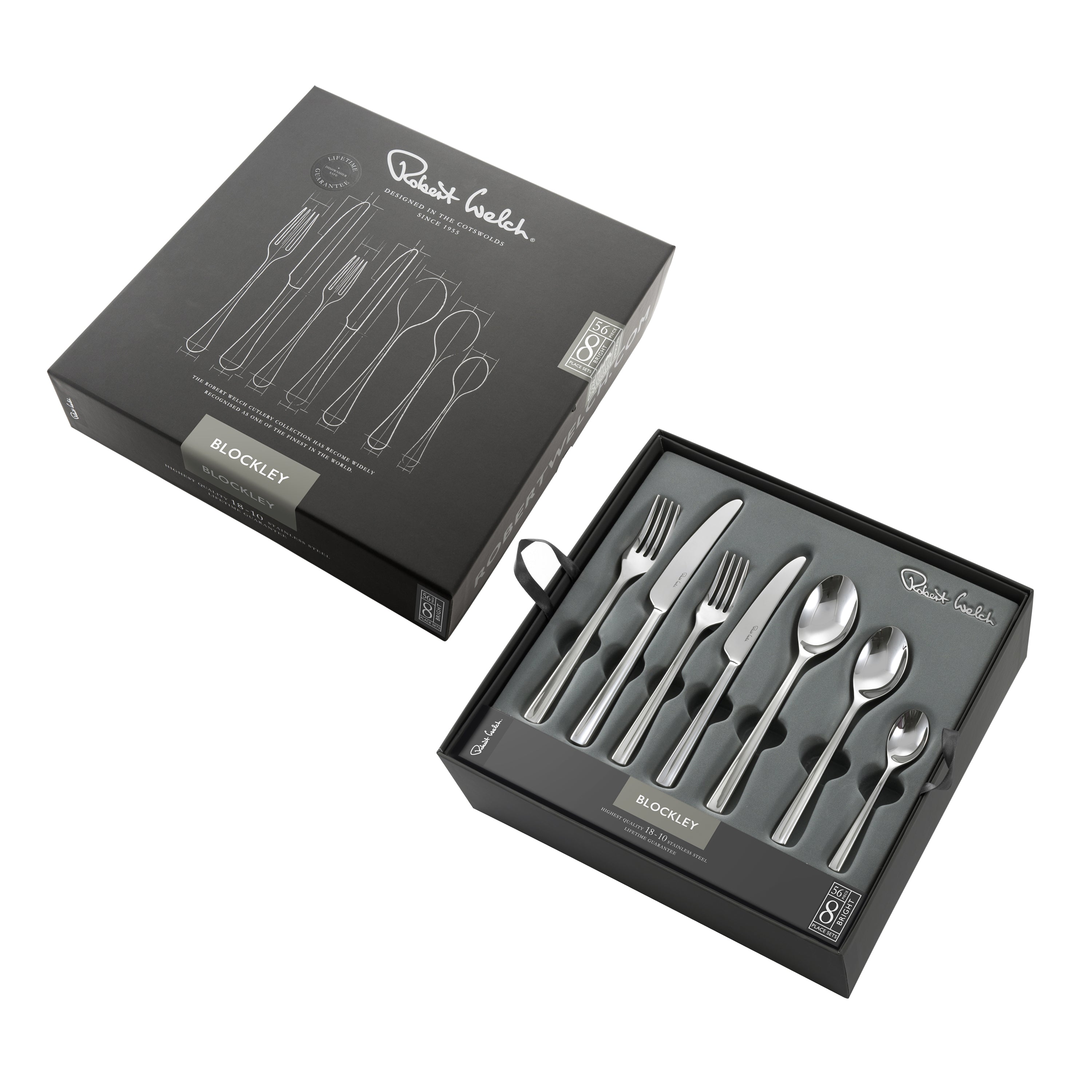 Blokley Bright Cutlery Set, 56 Piece for 8 People