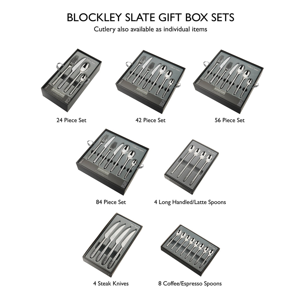 Blokley Slate Bright Cutlery Set, 56 Piece for 8 People