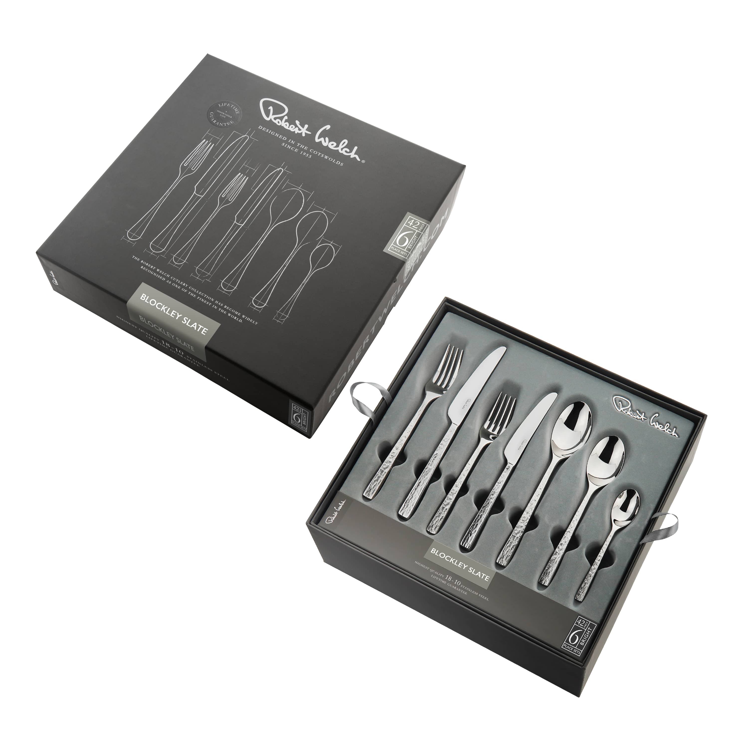 Blokley Slate Bright Cutlery Set, 42 Piece for 6 People