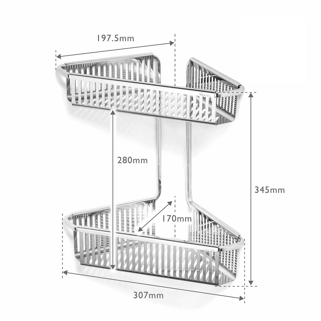 Robert Welch Burford Corner Shower Basket Double