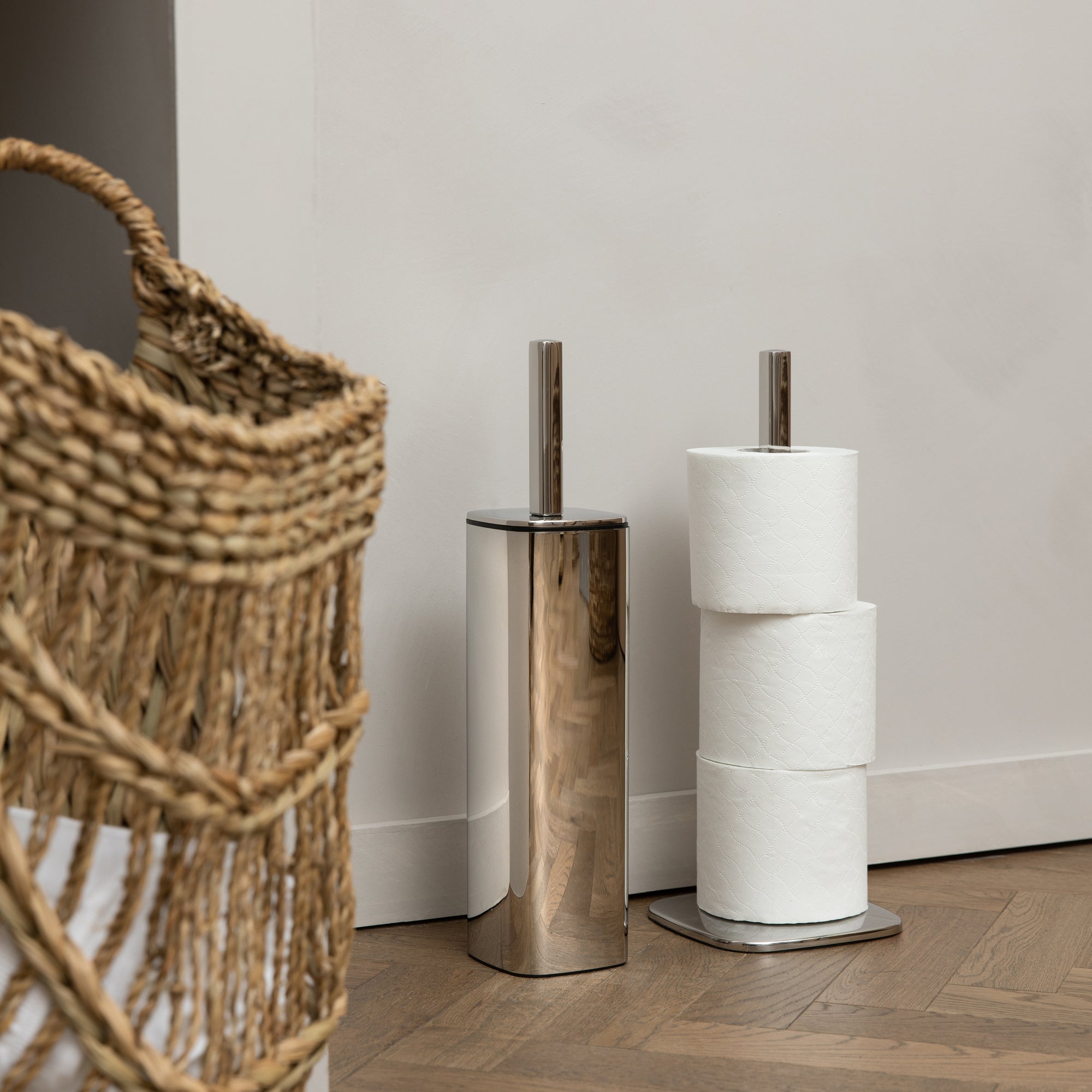 Robert Welch Burford Toilet Brush Holder with Toilet Roll Floor Stand