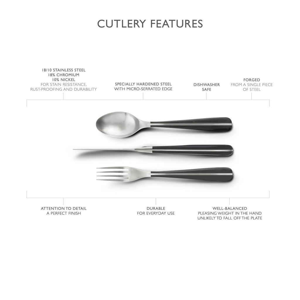 Robert Welch Contour Noir Satin Steak Knife, Set of 4