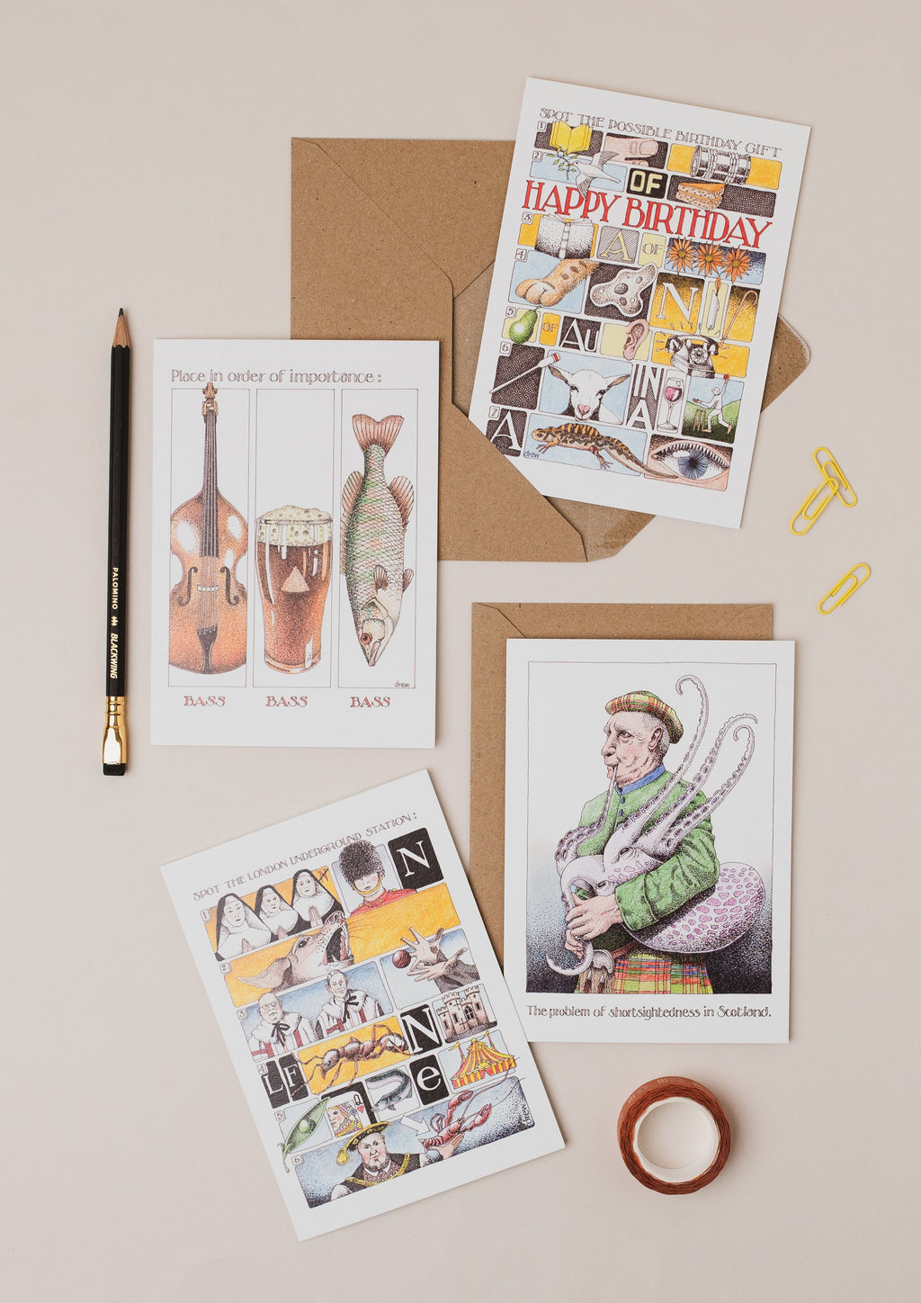Simon Drew Cards - BASS, BASS, BASS