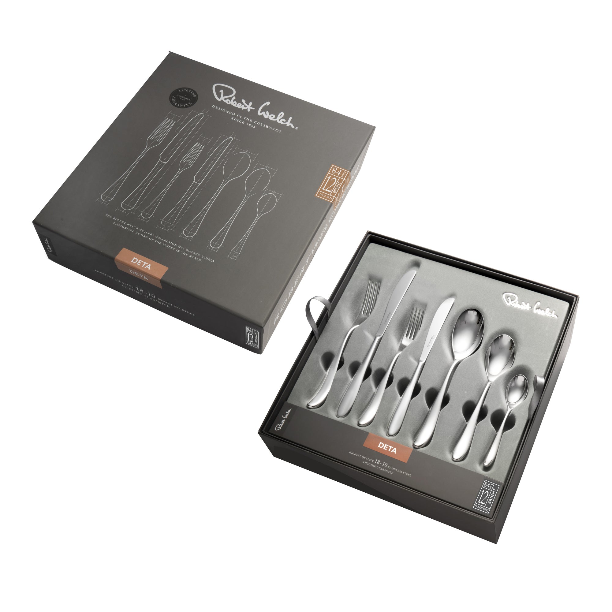 Deta Bright Cutlery Set, 84 Piece for 12 People