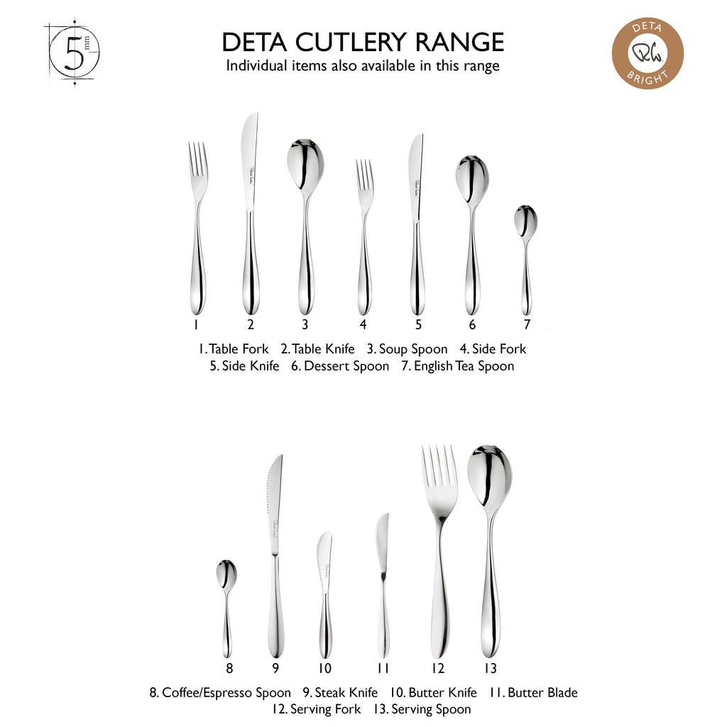 Deta Bright Cutlery Set, 84 Piece for 12 People