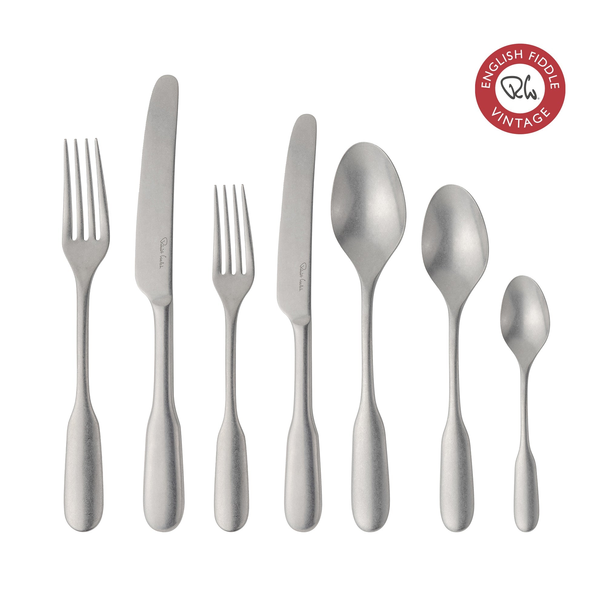 English Fiddle Vintage Cutlery Set, 42 Piece for 6 People