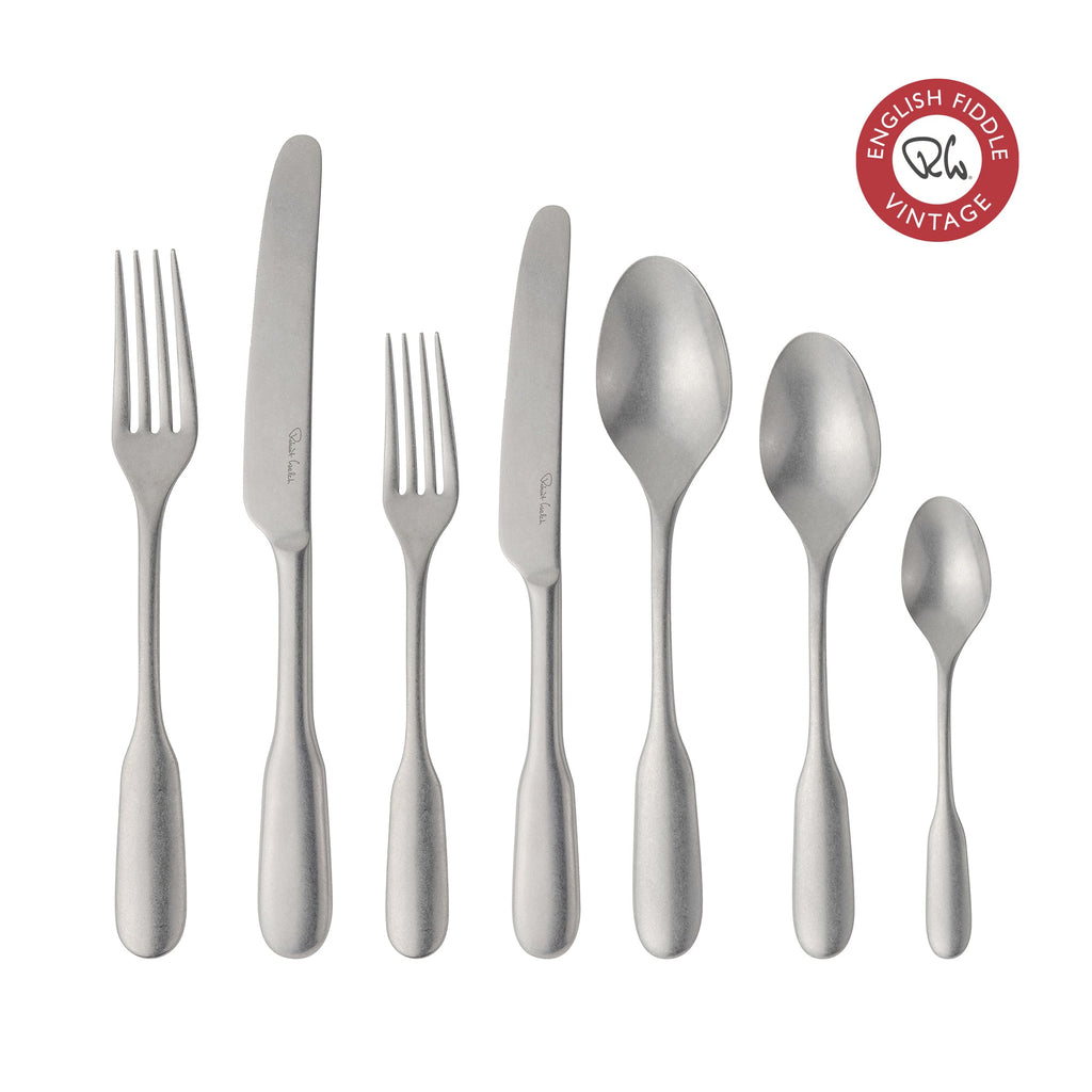 English Fiddle Vintage Cutlery Set, 56 Piece for 8 People