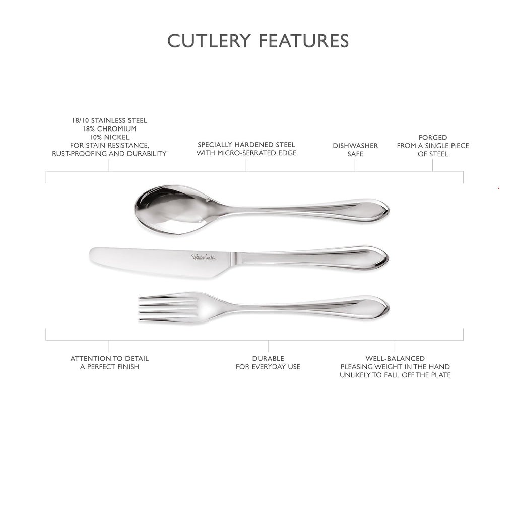 Kemble Bright Cutlery Set, 56 Piece for 8 People