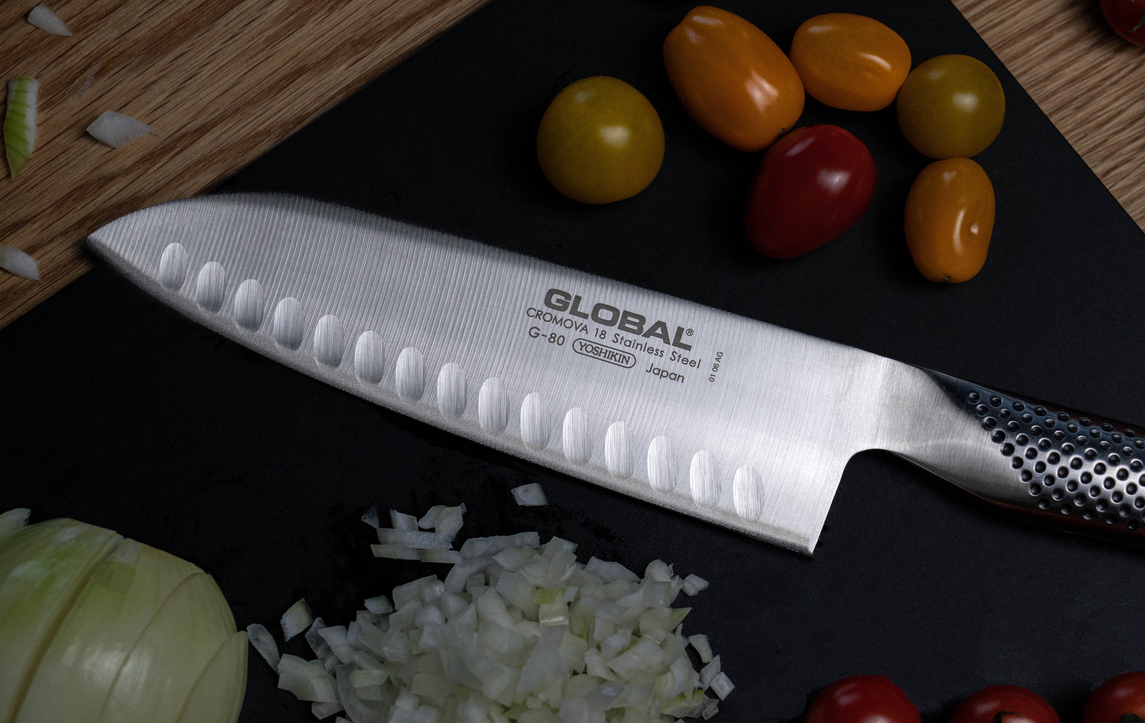 G-80 Santoku Knife Fluted 18cm Blade