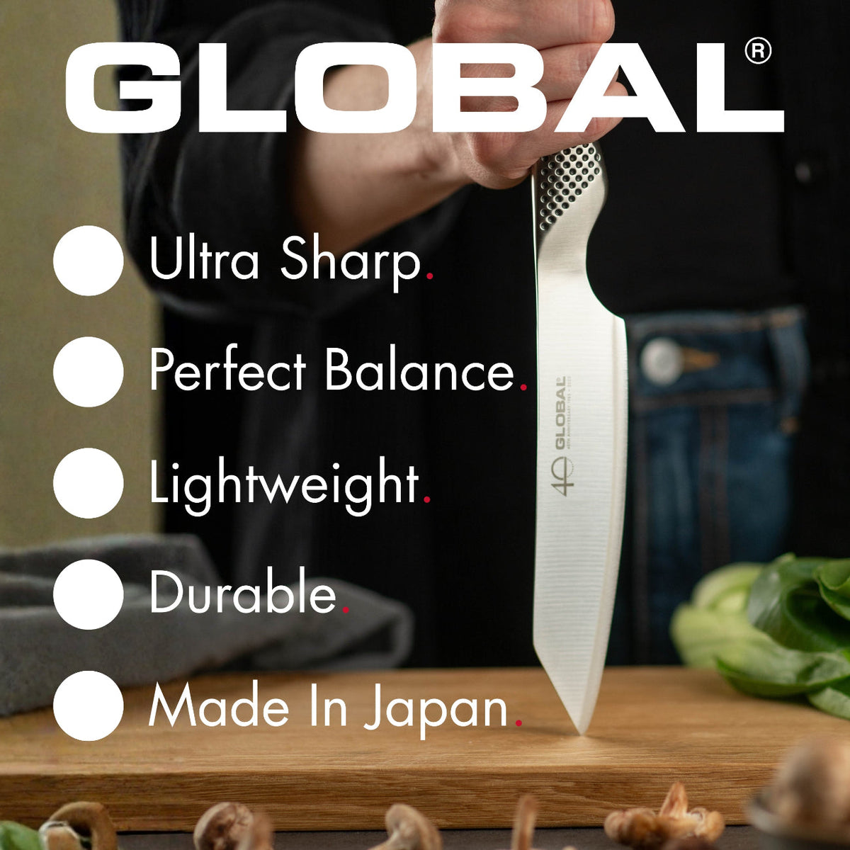 Global 40th Anniversary 7 Piece Knife Block Set G-52AN7-C