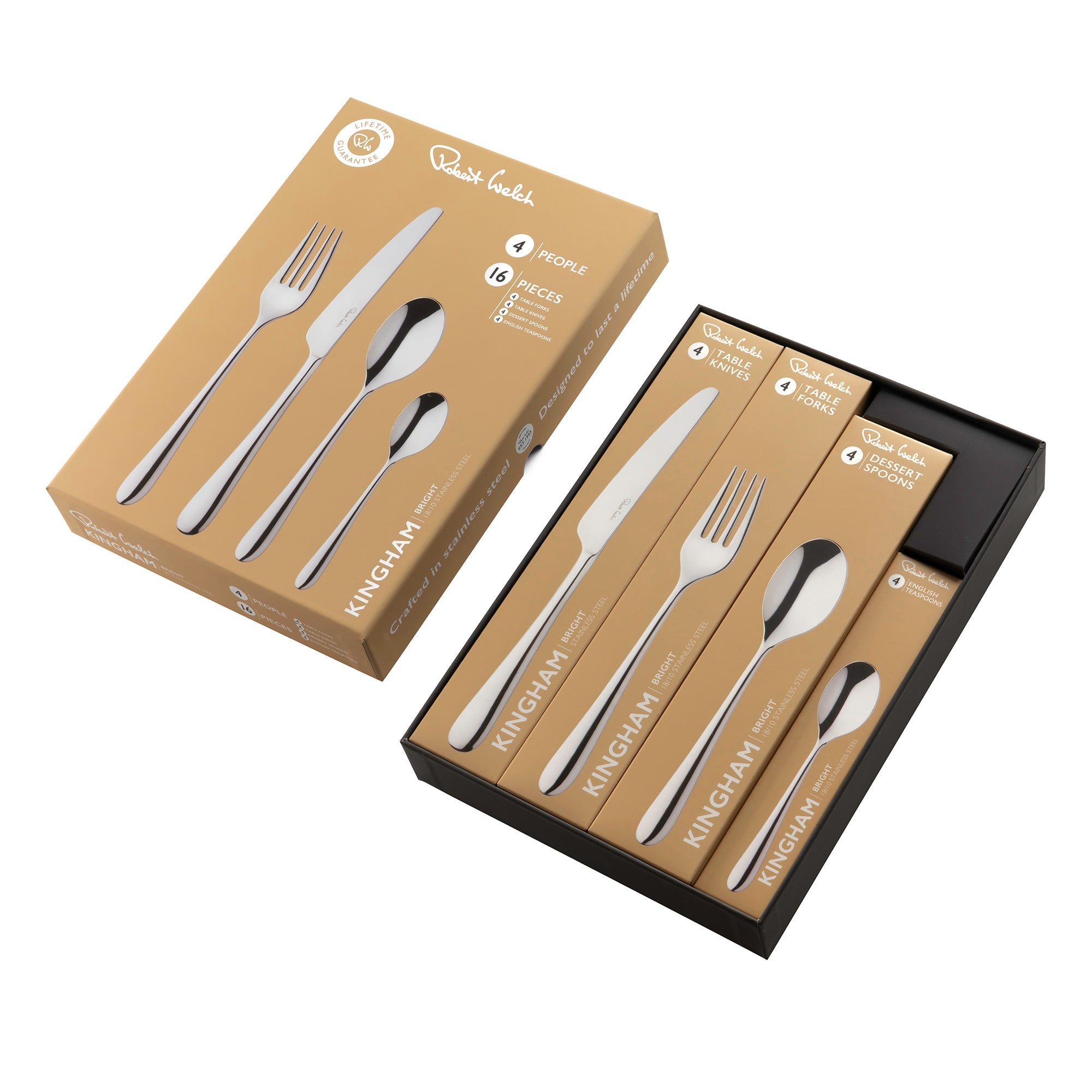 Robert Welch Kingham Bright Cutlery Set, 16 Piece for 4 People
