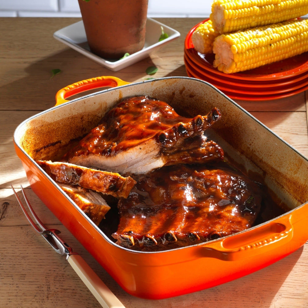 Le Creuset Cast Iron 37cm Rectangular Roaster - Volcanic