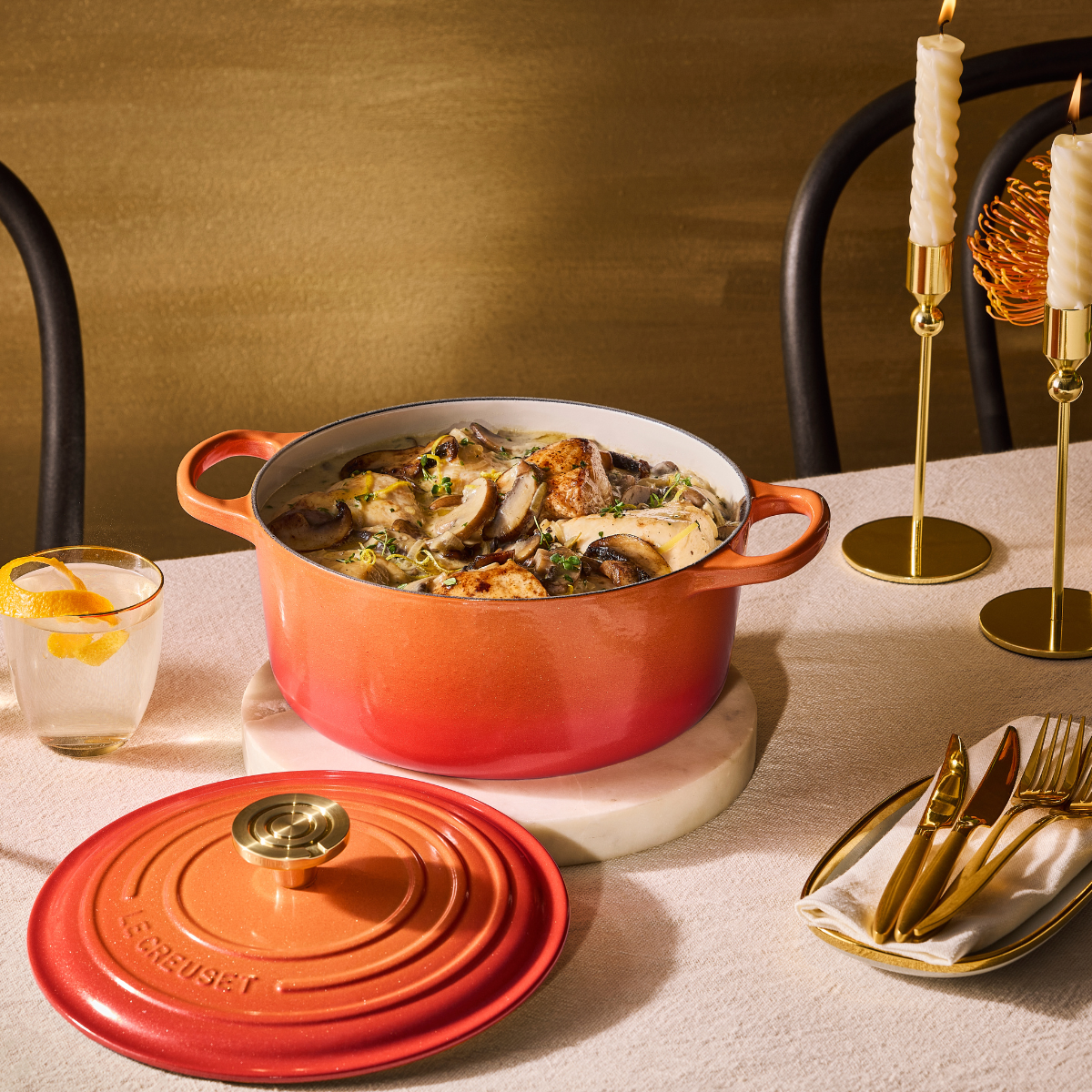 Le Creuset Flamme Doree Round Casserole - 24cm