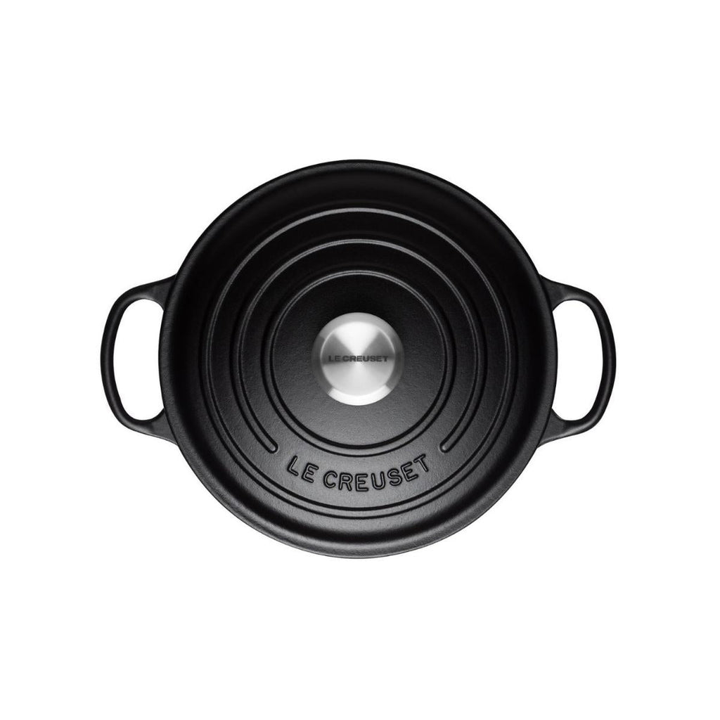 Le Creuset Signature Round Cocotte - 28cm Satin Black