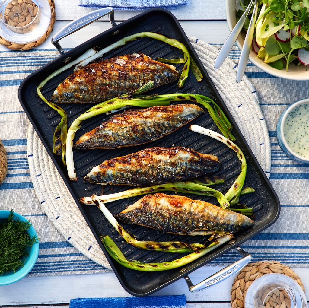 Le Creuset Toughened Non - Stick Ribbed Rectangular Grill 35cm