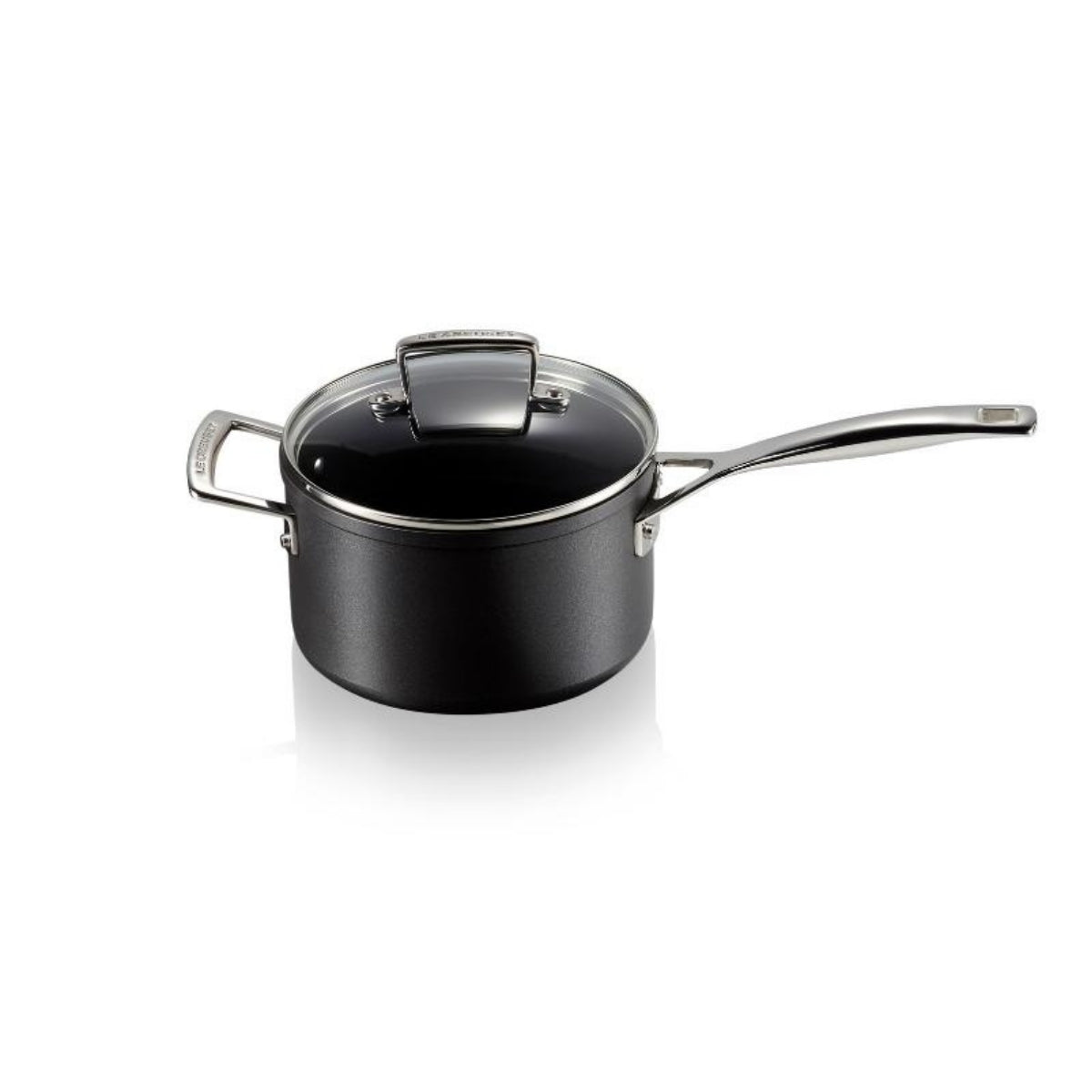 Le Creuset Toughened Non - Stick Saucepan with Glass Lid 18cm