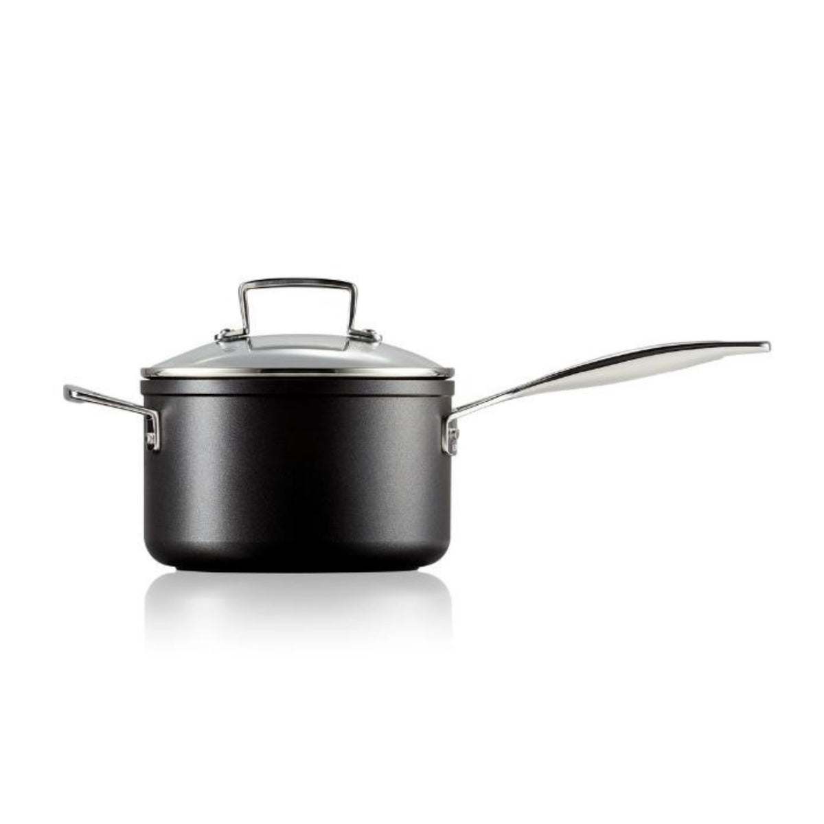 Le Creuset Toughened Non - Stick Saucepan with Glass Lid 18cm