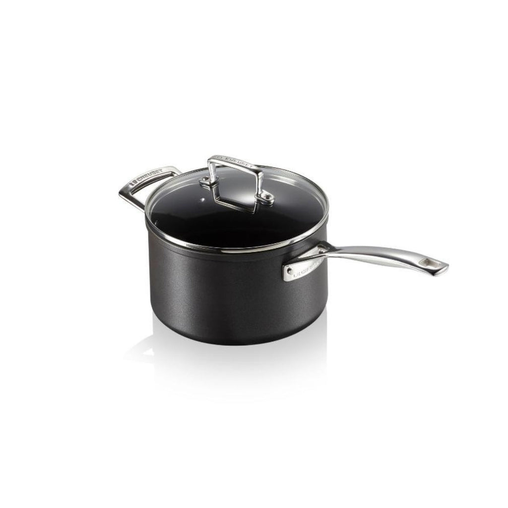 Le Creuset Toughened Non - Stick Saucepan with Glass Lid 20cm