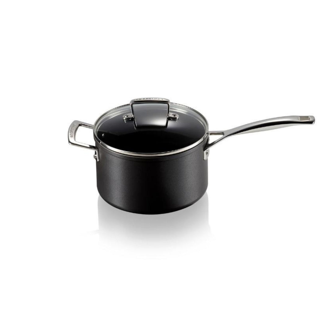 Le Creuset Toughened Non - Stick Saucepan with Glass Lid 20cm