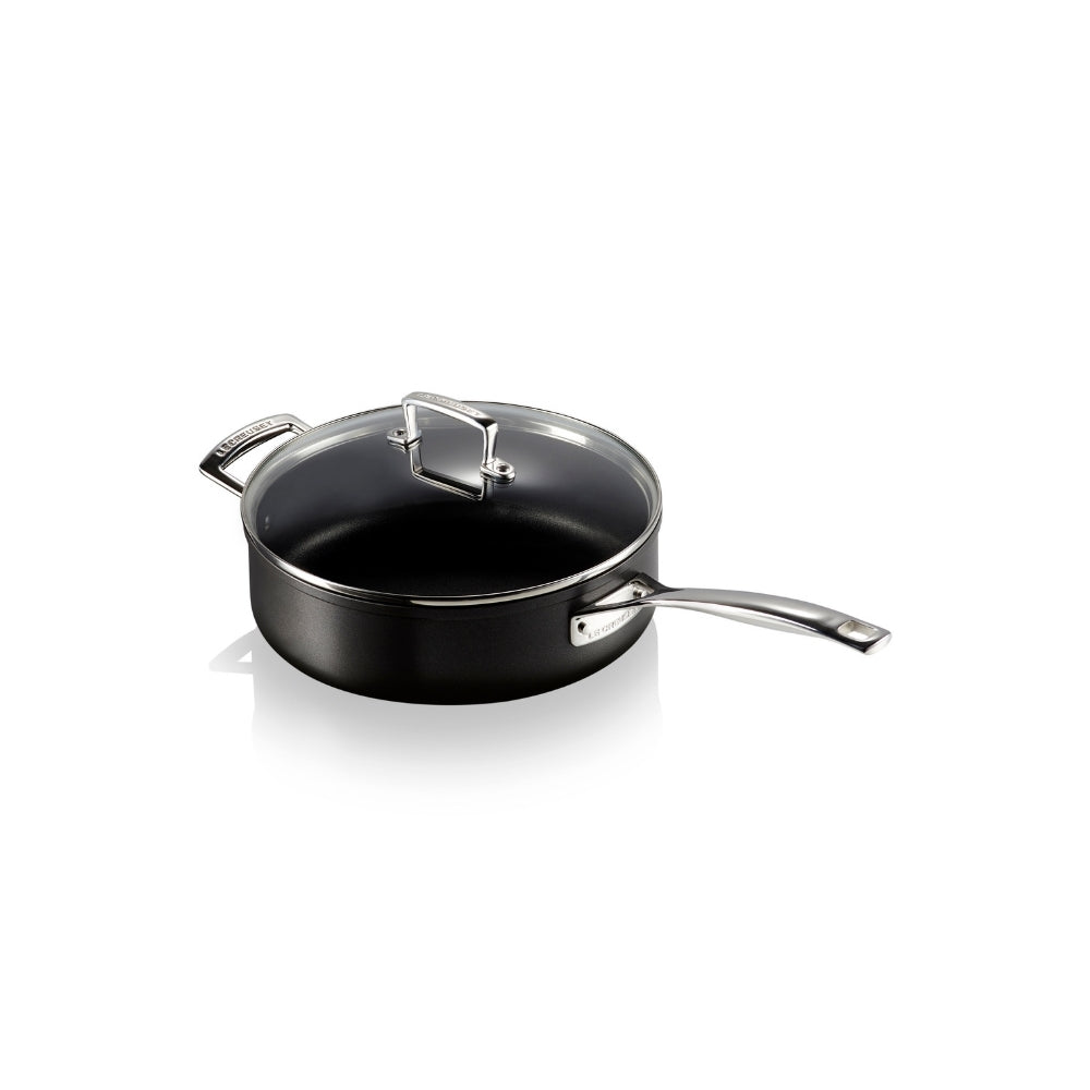 Le Creuset Toughened Non - Stick Saute Pan with Glass Lid - 26cm