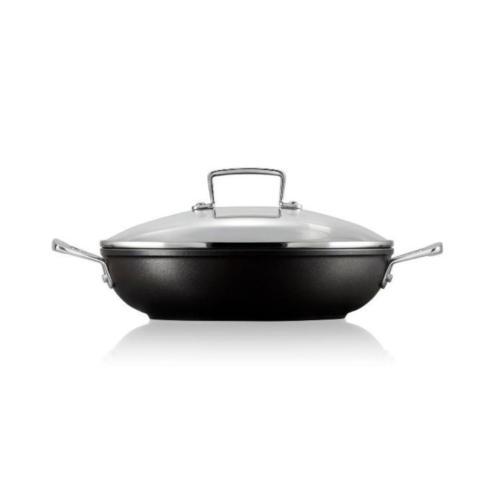 Le Creuset Toughened Non - Stick Shallow Casserole with Lid - 26cm