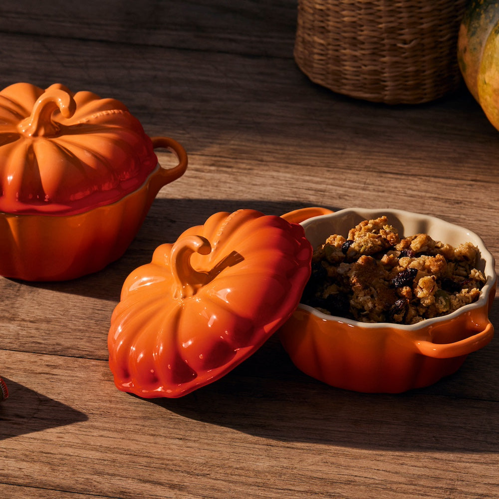 Le Creuset Stoneware Pumpkin Mini Casserole 350ml - Volcanic