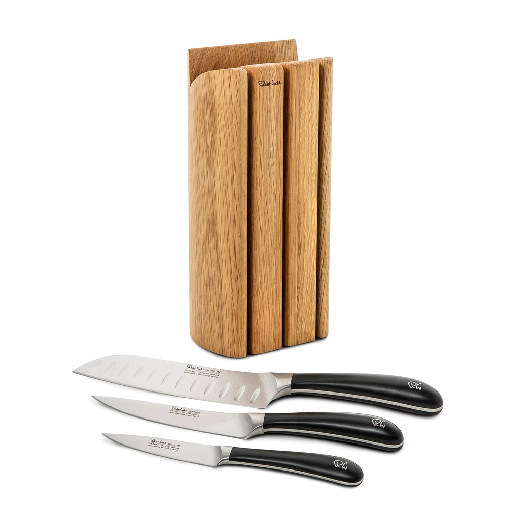 Signature Book Oak Knife Block Set 4P Chef's
