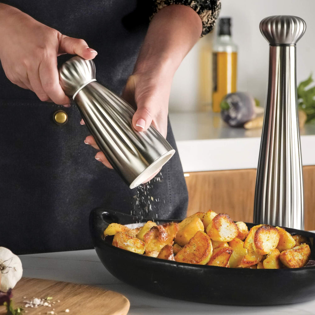 Palm Satin Stainless Steel Small White Salt Mill