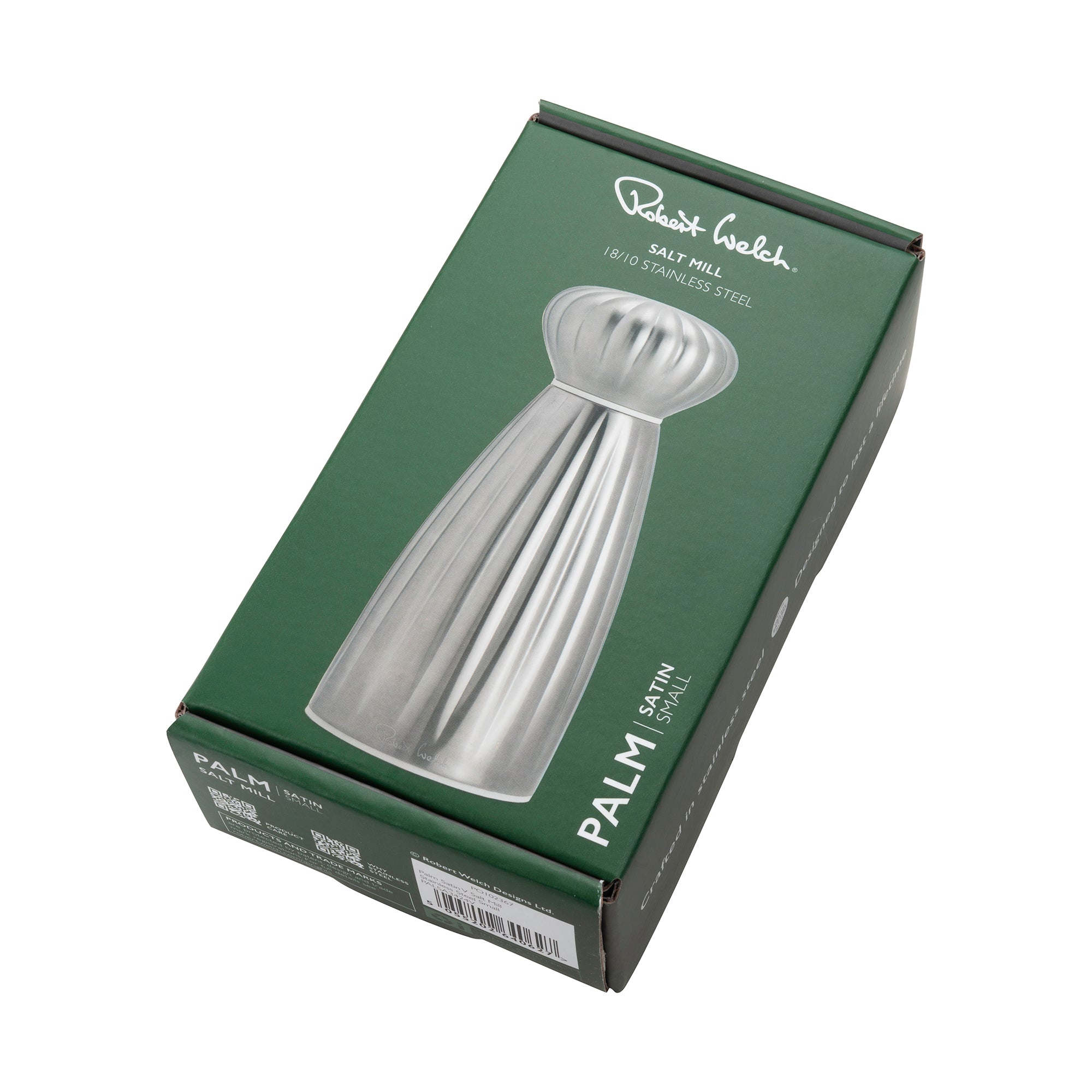 Palm Satin Stainless Steel Small White Salt Mill
