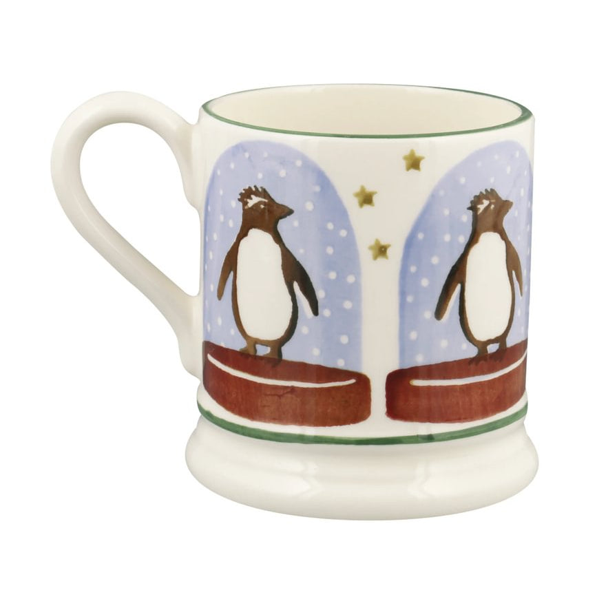 Emma Bridgewater Penguin Snow Globe Half Pint Mug