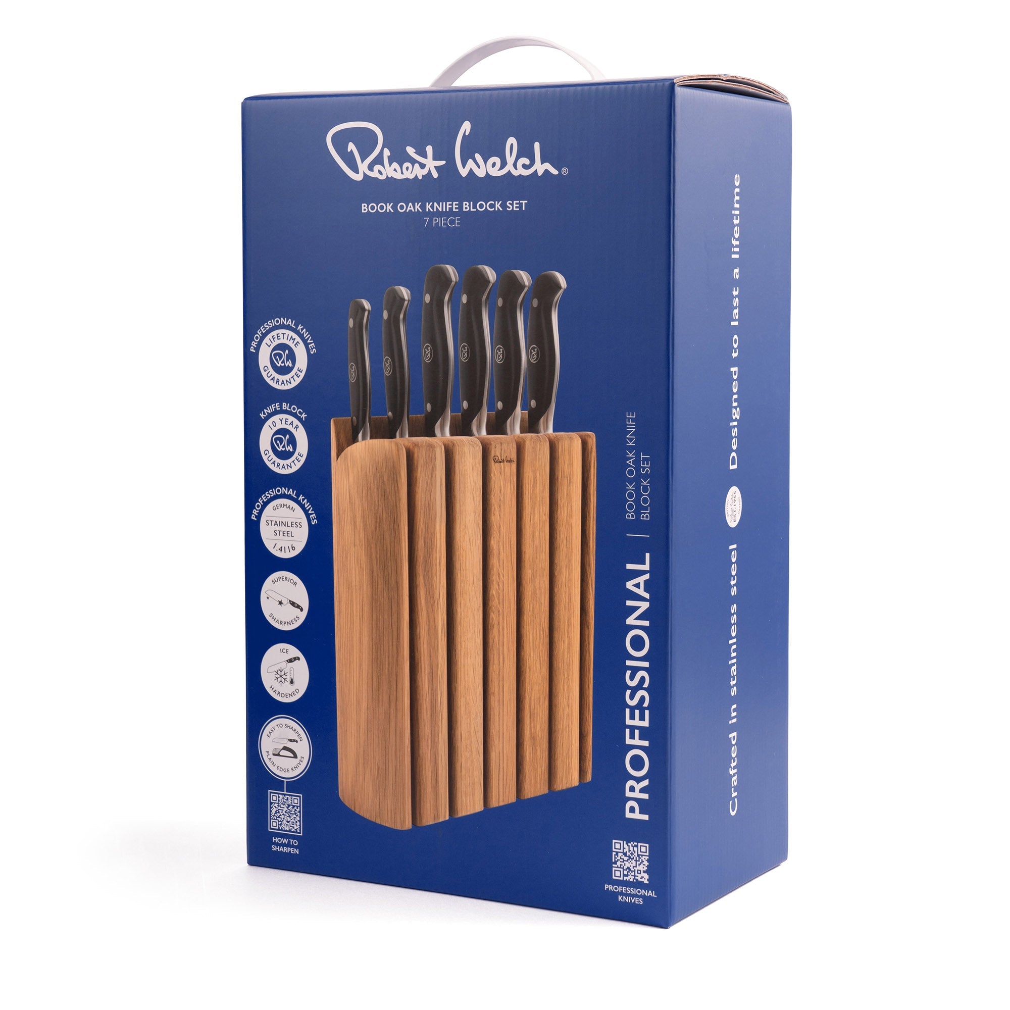 Professional Book Oak Knife Block Set, 7 Piece