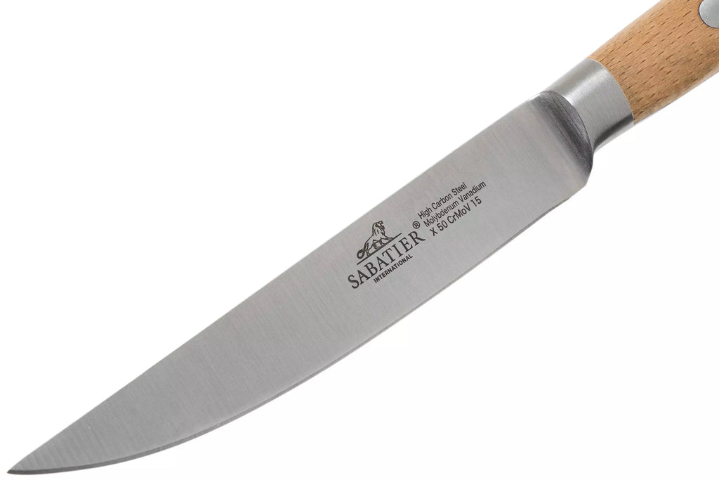 Lion Sabatier 4pc 13cm Steak Knife Set - Gaucho Beechwood