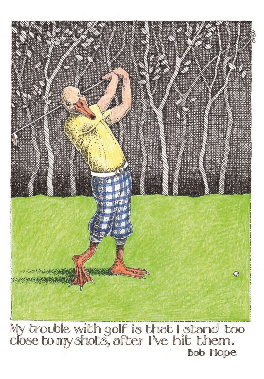 Simon Drew Cards - TROUBLE WITH GOLF 