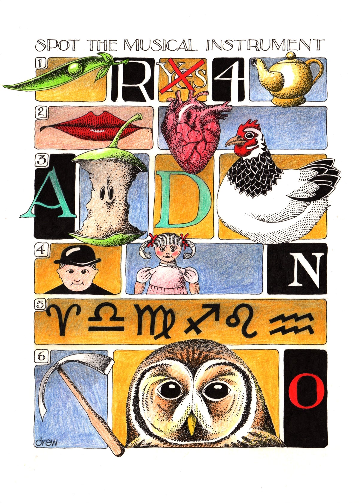 Simon Drew Cards - SPOT IT INSTRUMENT