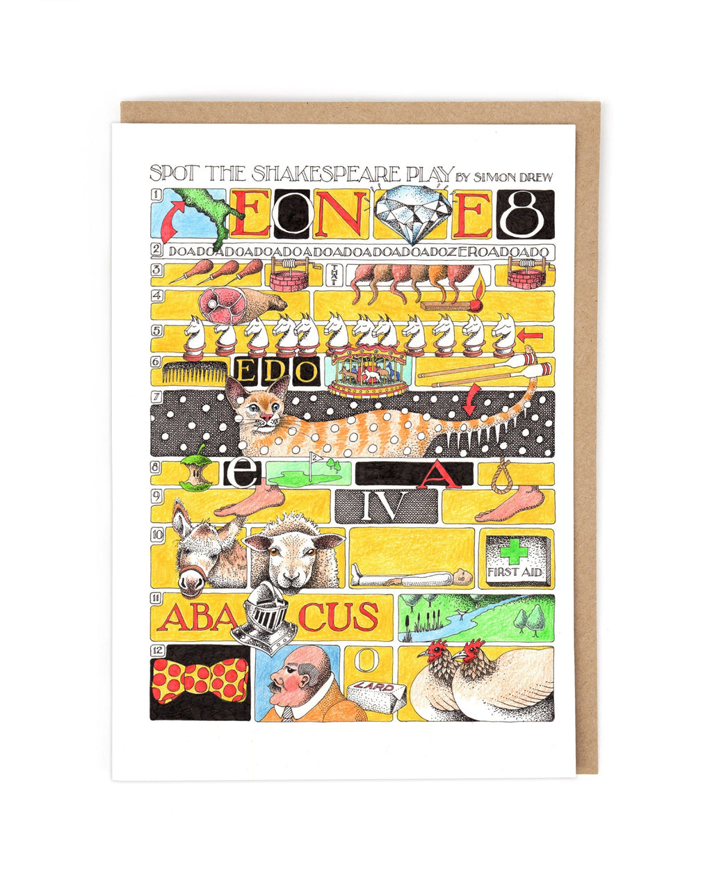 Simon Drew Cards - SPOT IT SHAKESPEARE PLAY