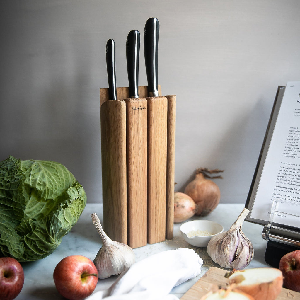Signature Book Oak Knife Block Set 4P Chef's