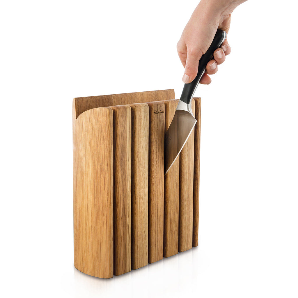 Signature Book Oak Knife Block Set with Knife Sharpener