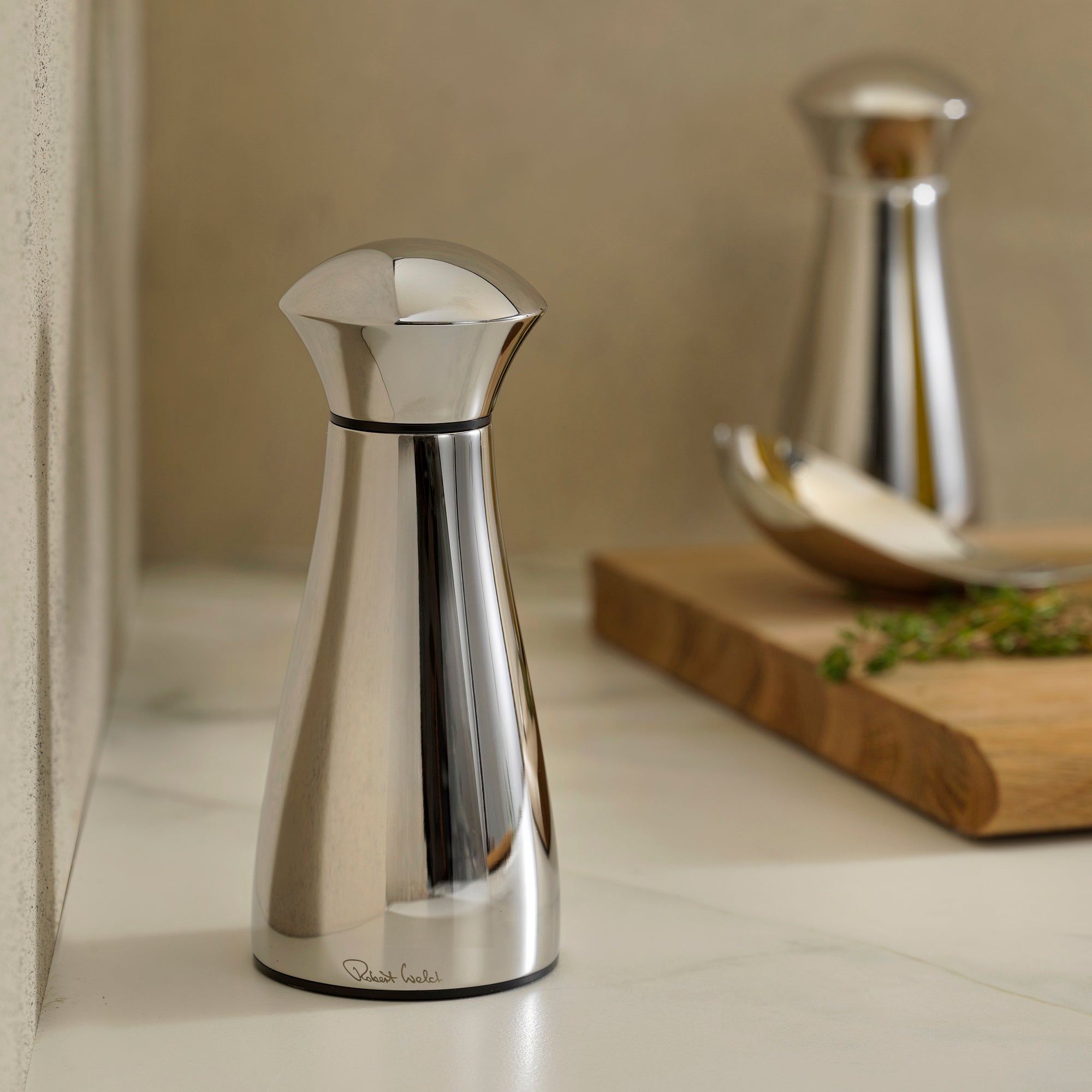 Robert Welch Signature Bright Stainless Steel Small Black Pepper Mill