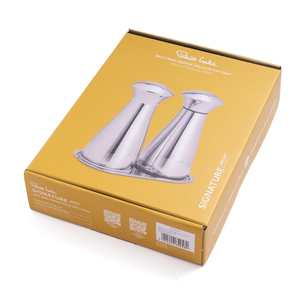 Robert Welch Signature Bright Stainless Steel Small Mills and Tray Set