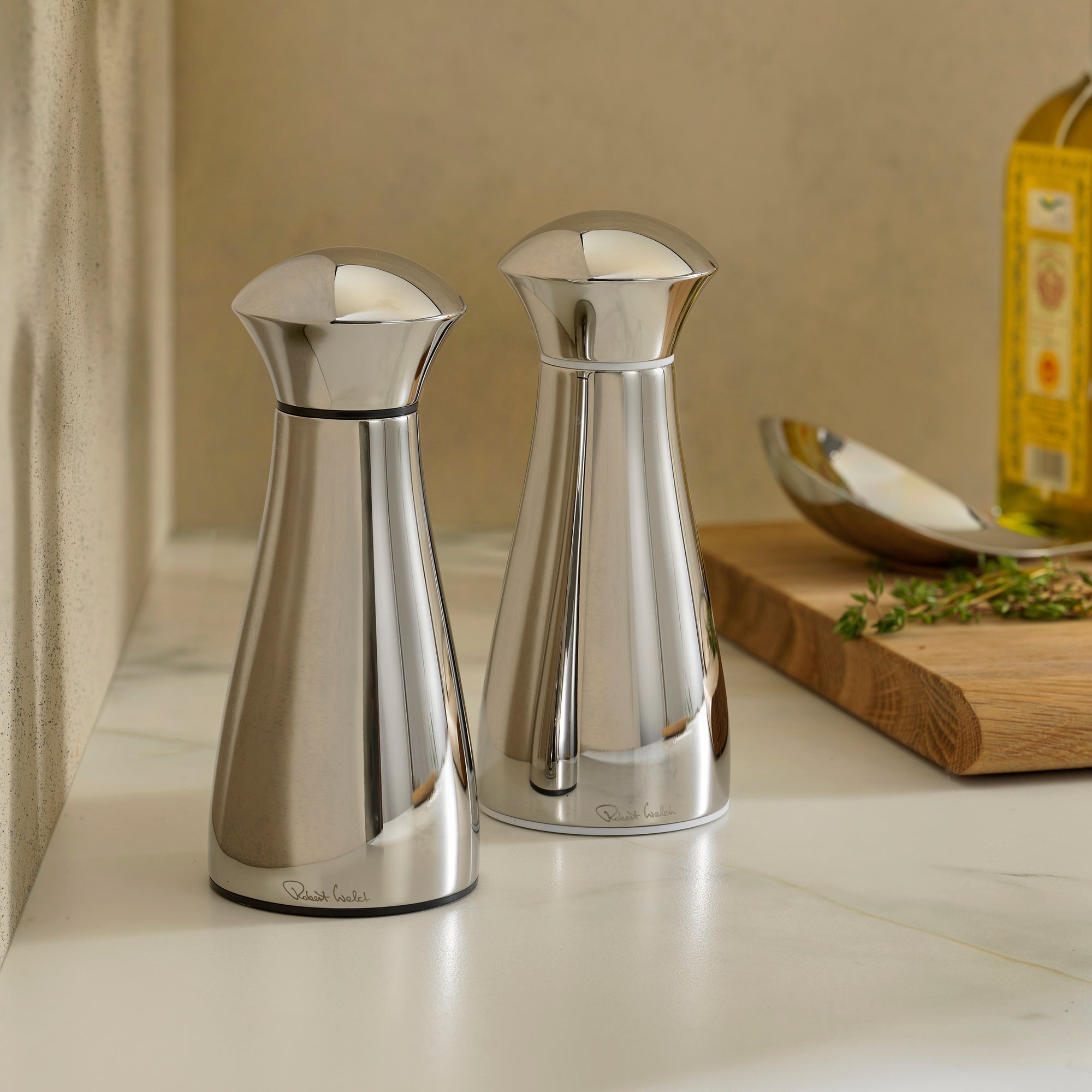 Robert Welch Signature Bright Stainless Steel Small Mills and Tray Set