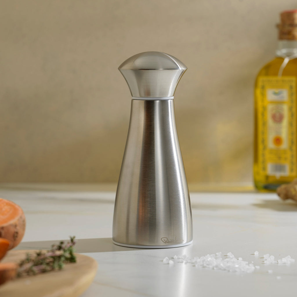 Robert Welch Signature Satin Stainless Steel Small White Salt Mill