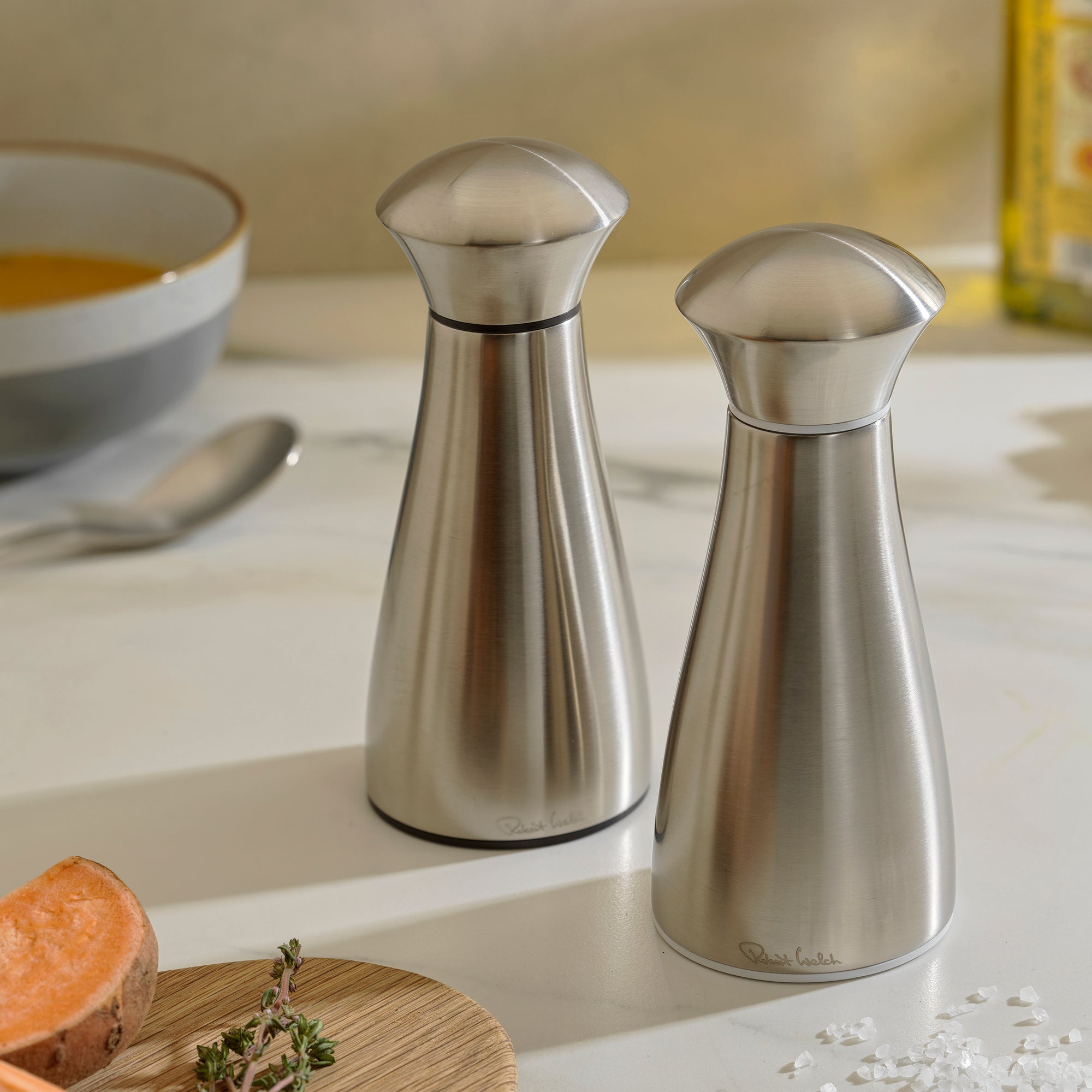 Robert Welch Signature Satin Stainless Steel Small Mills and Tray Set