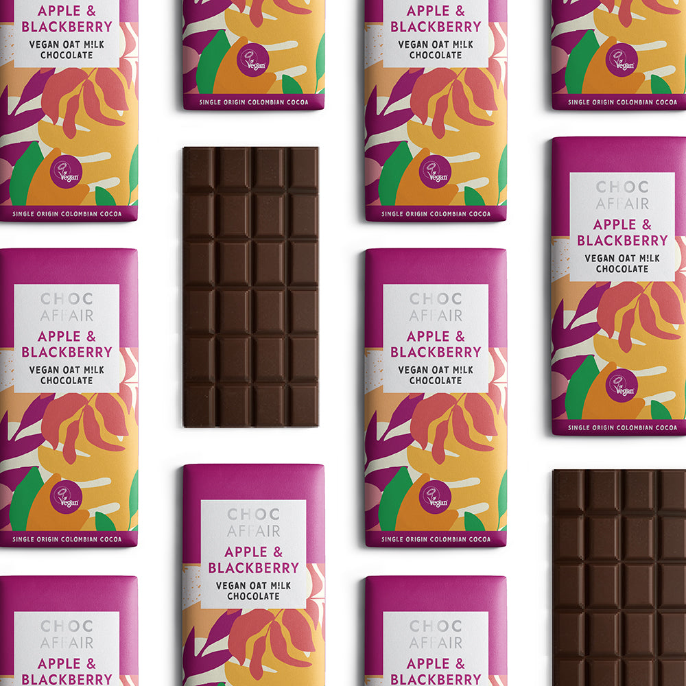 Choc Affair Oat M!lk Apple & Blackberry Chocolate Bar